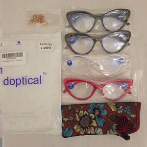 Cat eye Blue light blocking reading glasses set +2.00
